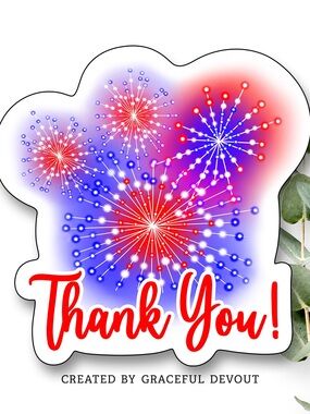 Thank You!- 2" (inches)  (48ct.) Stickers